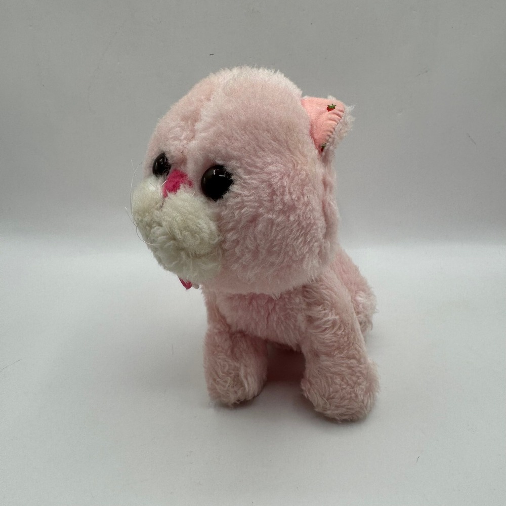 Kenner Custard Cat Plush Kids Small Pink 1980 Vintage Strawberry Shortcake Toy - Picture 3 of 9